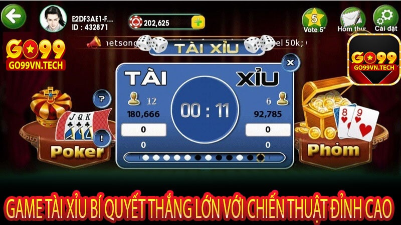 Game tài xỉu bí quyết thắng lớn với chiến thuật đỉnh cao